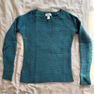 LOFT Teal Crew Neck Sweater